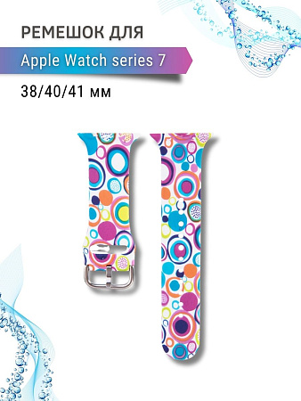 Ремешок PADDA с рисунком для Apple Watch 7 поколений (38мм/40мм), Circle