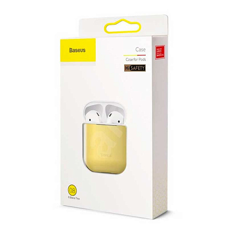 Чехол Baseus Ultrathin Series Silica Gel Protector для Apple AirPods 1 / 2 (WIAPPOD-BZ0Y), желтый