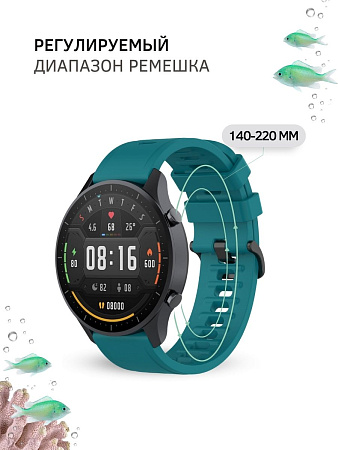 Ремешок PADDA Geometric для Huawei Watch 3 / 3Pro / GT 46mm / GT2 46 mm / GT2 Pro / GT 2E 46mm, силиконовый (ширина 22 мм.), морская волна