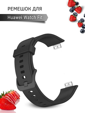 Силиконовый ремешок PADDA для Huawei Watch Fit (черный)